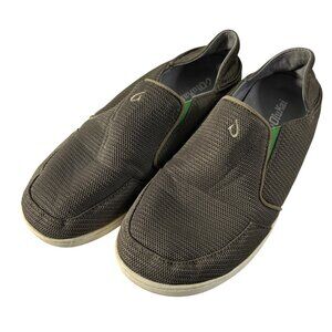 Olukai Nohea Mesh Slip On Comfort Sneaker Loafer Mens Size 10 Olive Brown